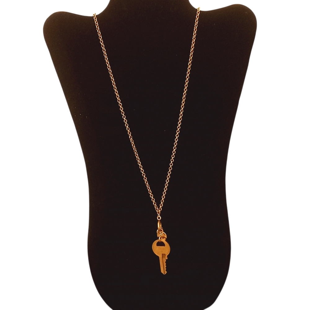 The Giving Keys SHINE Key Pendant Chain Necklace PAY IT FORWARD Gold Tone